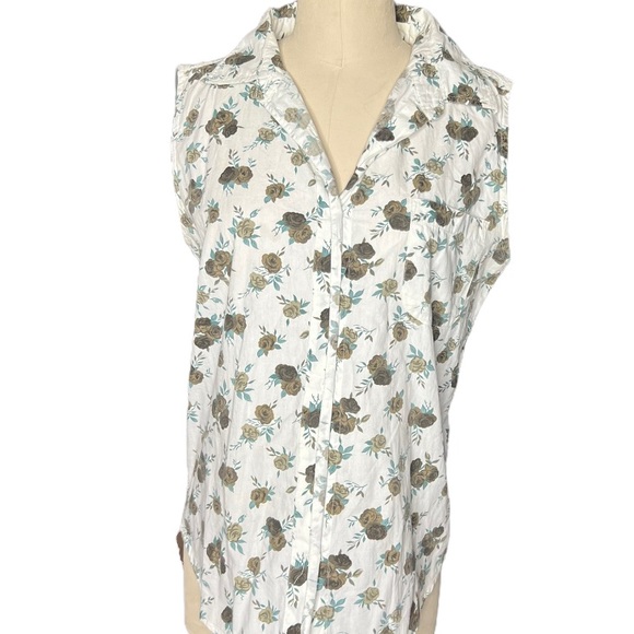 Vintage 90s Chic Floral Sleeveless Button Down size M - Picture 6 of 15